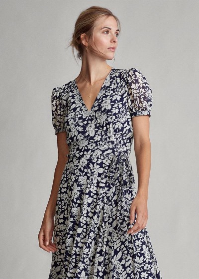 Women's Polo Ralph Lauren Floral Crepe Wrap Dresses | 259761KQE